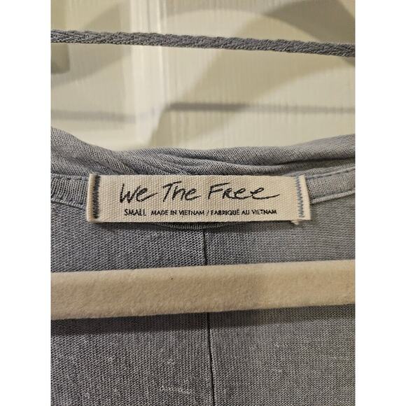 Free People‎ We the Free Under The Sun Tee in Denim Gray Womens Small Oversized - Picture 3 of 7